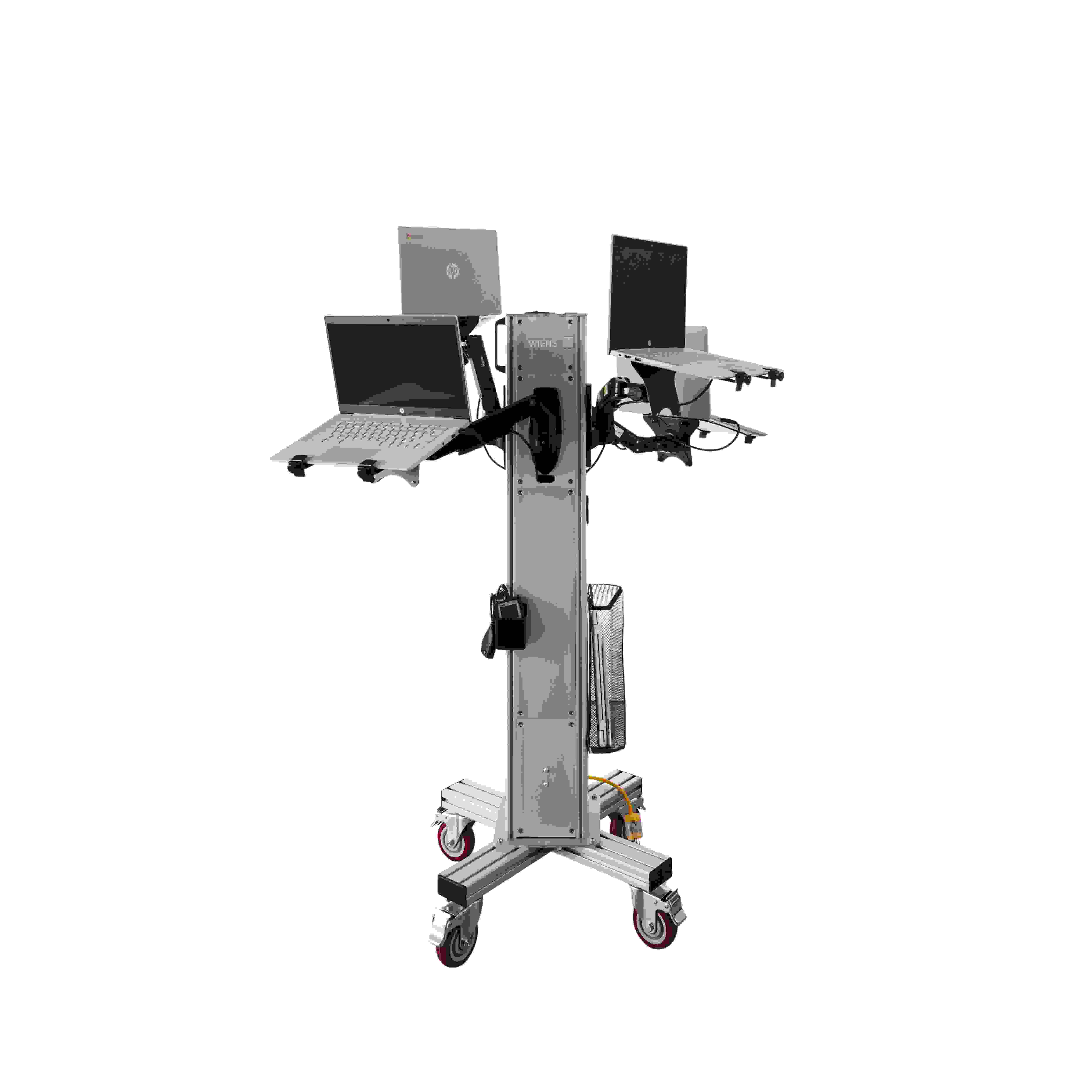Programming Tower — mobile multi-laptop service station with diagnostic holders and heavy-duty caster base